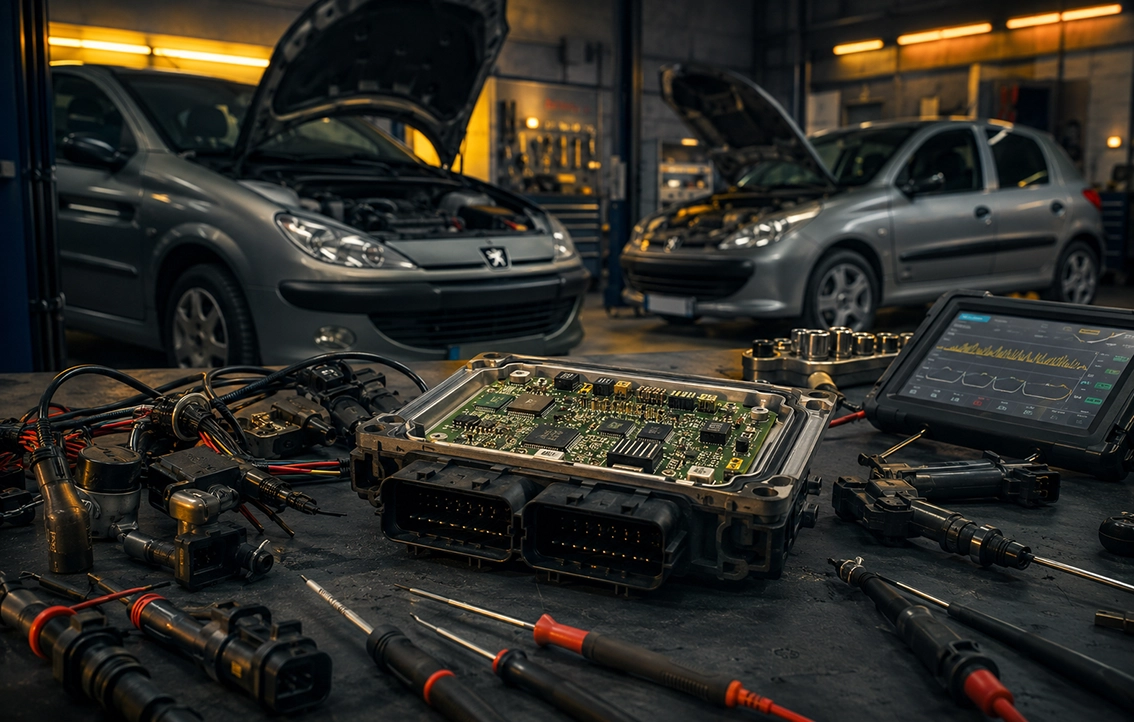 ایرادات رایج ECU EZU پژو 206 و 207 | بررسی خطای کویل، سنسورها و روش عیب‌یابی تخصصی
